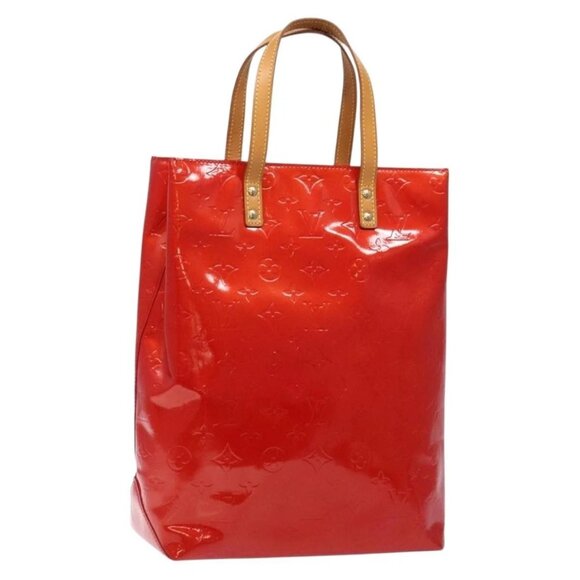 LOUIS VUITTON Monogram Vernis Reade MM Hand Bag Red Rouge M91086 LV Auth gh574 - Picture 2 of 16
